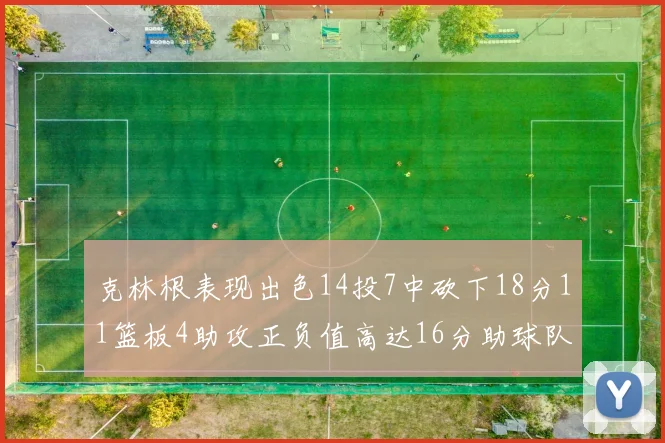 克林根表现出色14投7中砍下18分11篮板4助攻正负值高达16分助球队获胜